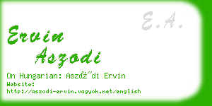 ervin aszodi business card